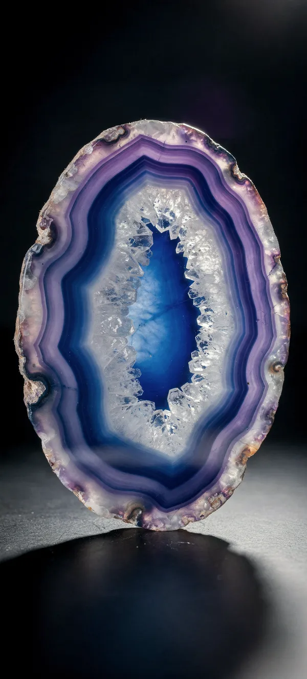 Agate Slice Blue Purple