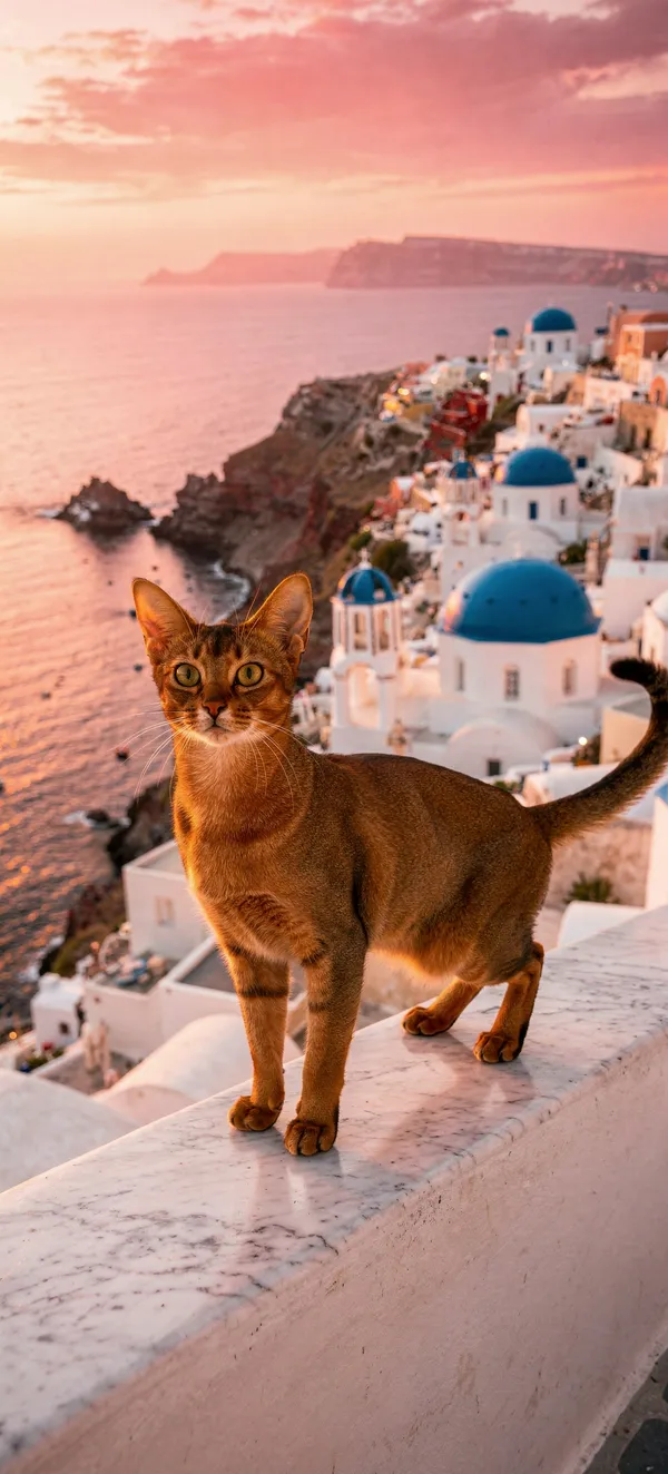 Santorini Abyssinian Cat