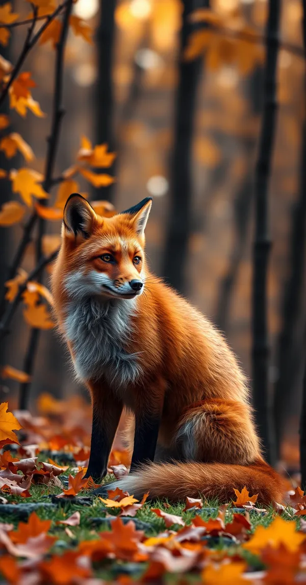 Animals Fox Autumn
