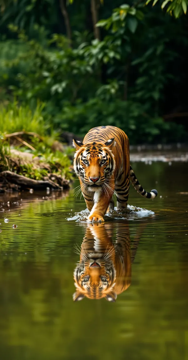Animals Tiger Water