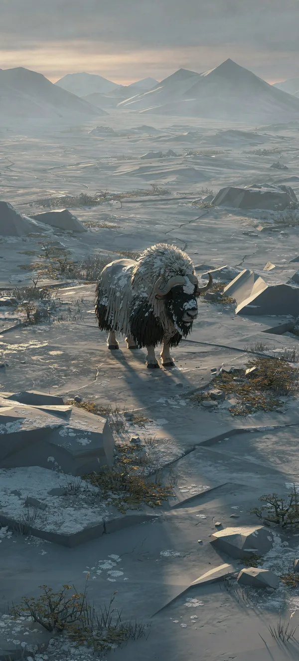 Arctic Muskox Lonely Landscape