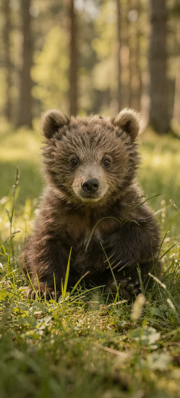 Cute Baby Bear Cub Meadow