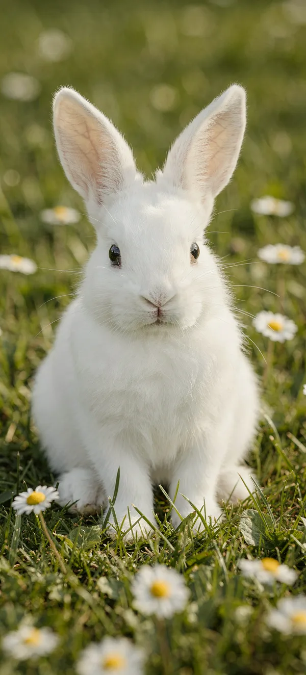 Baby Bunny in Daisies