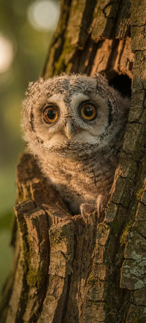 Baby Owl Peeking