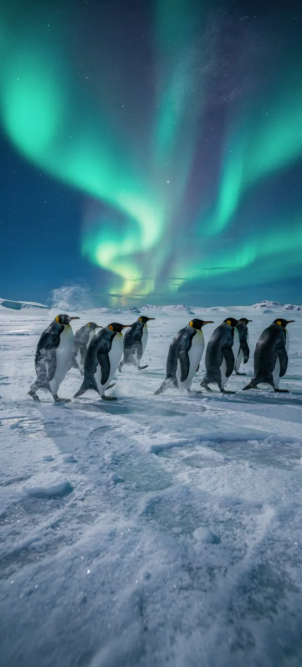 Emperor Penguins Aurora Australis