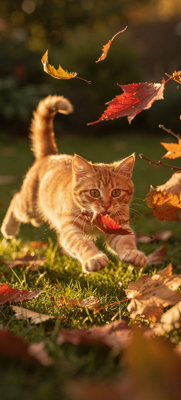 Playful Autumn Kitten