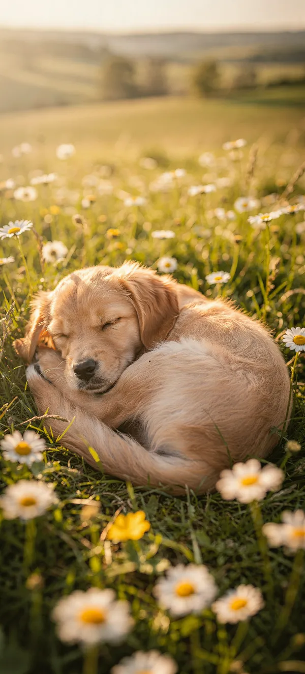Sleeping Golden Retriever Puppy