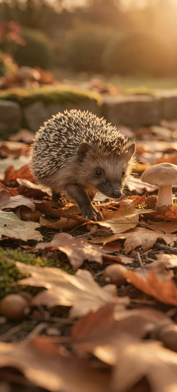 Hedgehog Autumn Garden