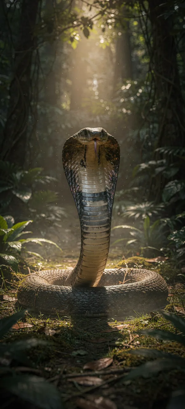 King Cobra in Jungle Light