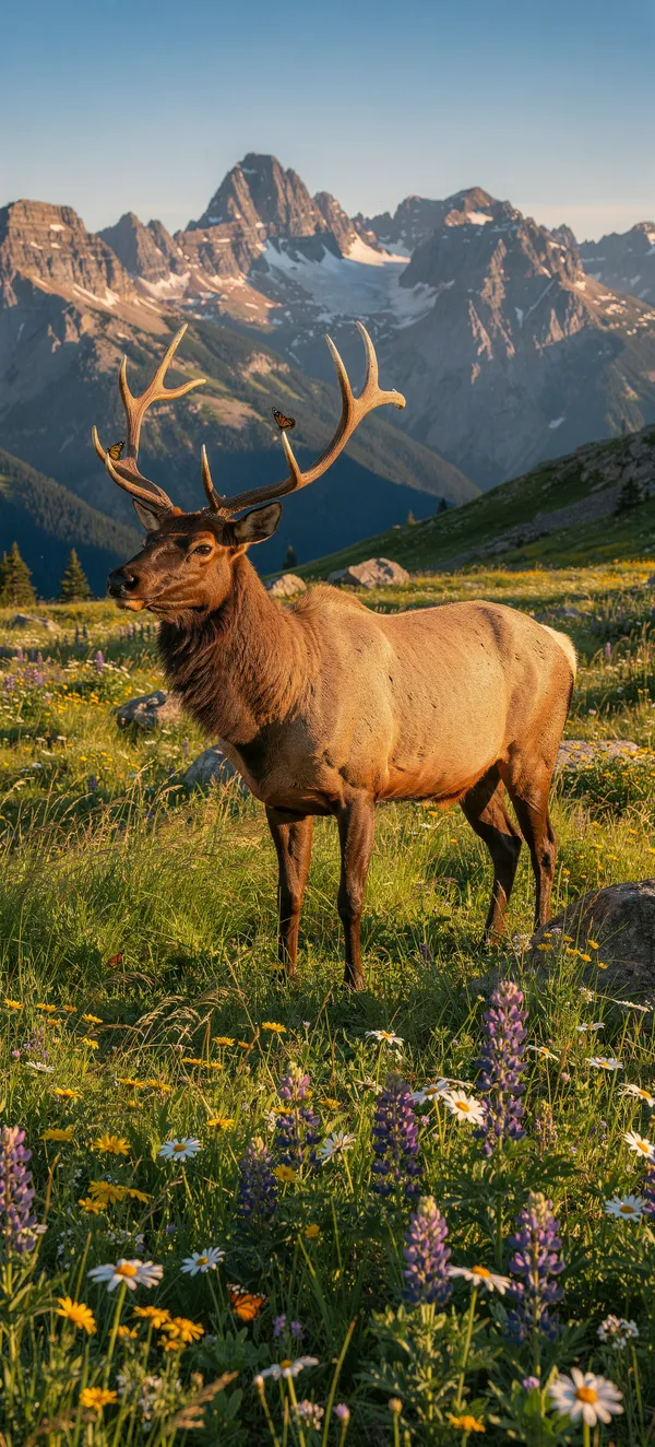 Majestic Elk Meadow Wallpaper