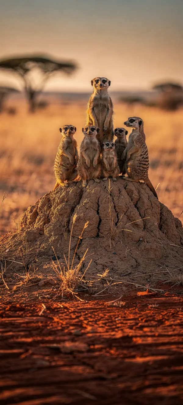 Meerkats at Golden Hour