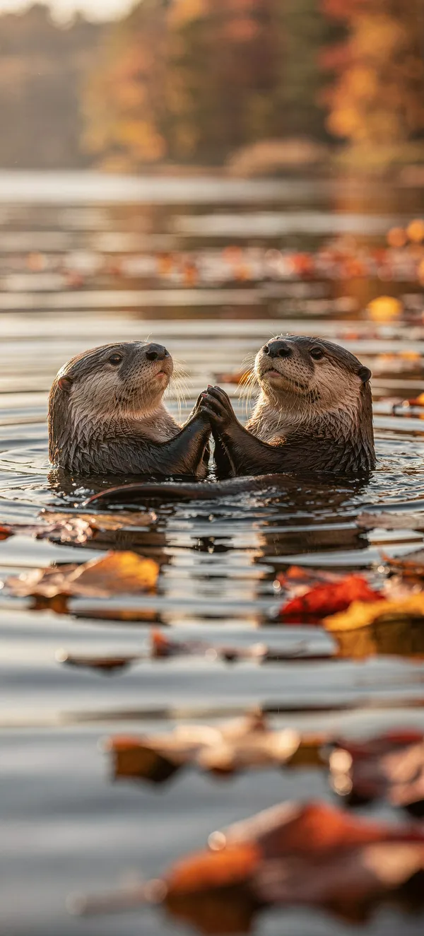 Otters Holding Hands