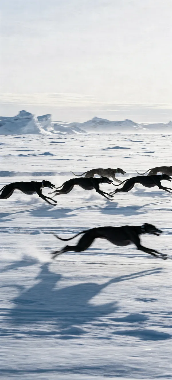 Arctic Greyhounds Racing Wallpaper