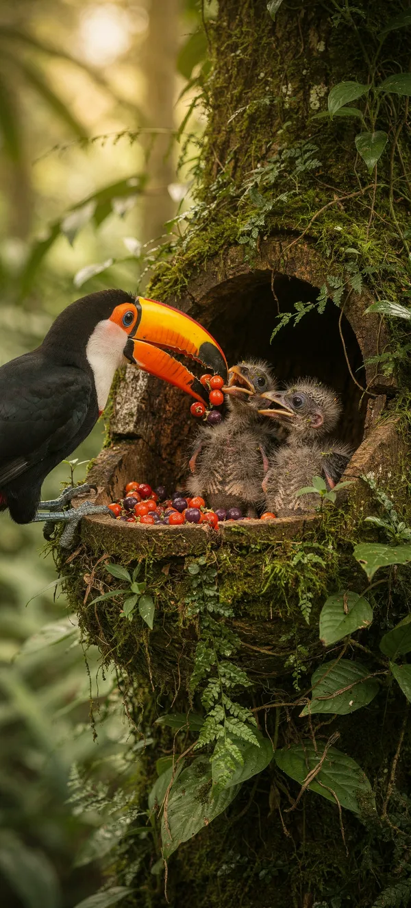 Toucan Family Feeding