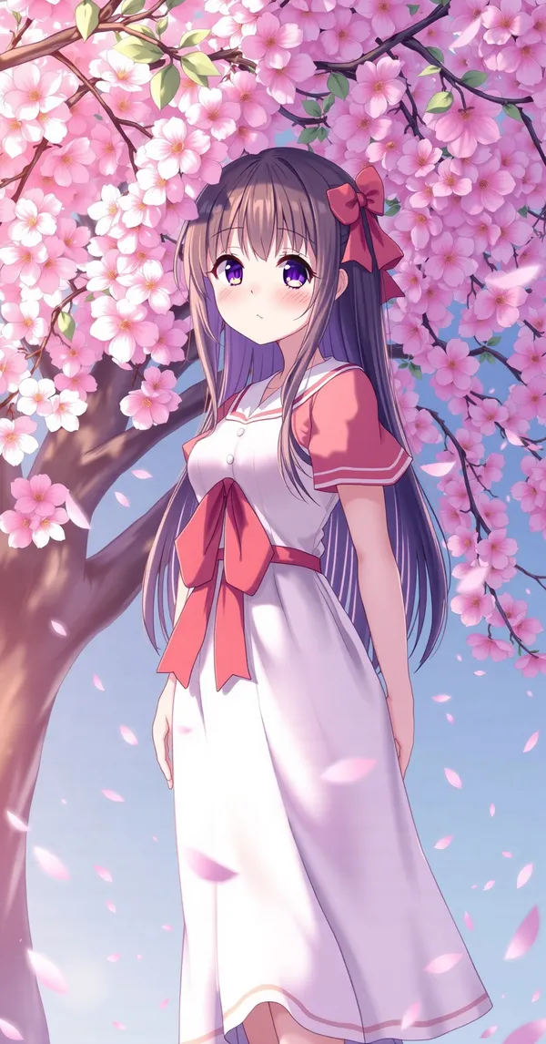 Anime Girl Cherry Blossoms