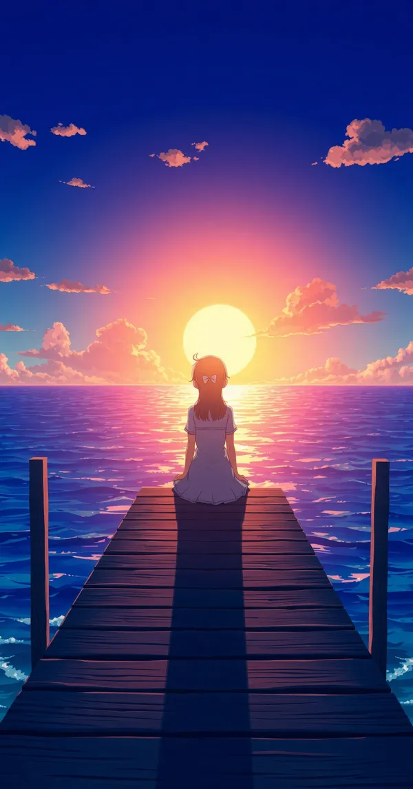 Anime Ocean Sunset