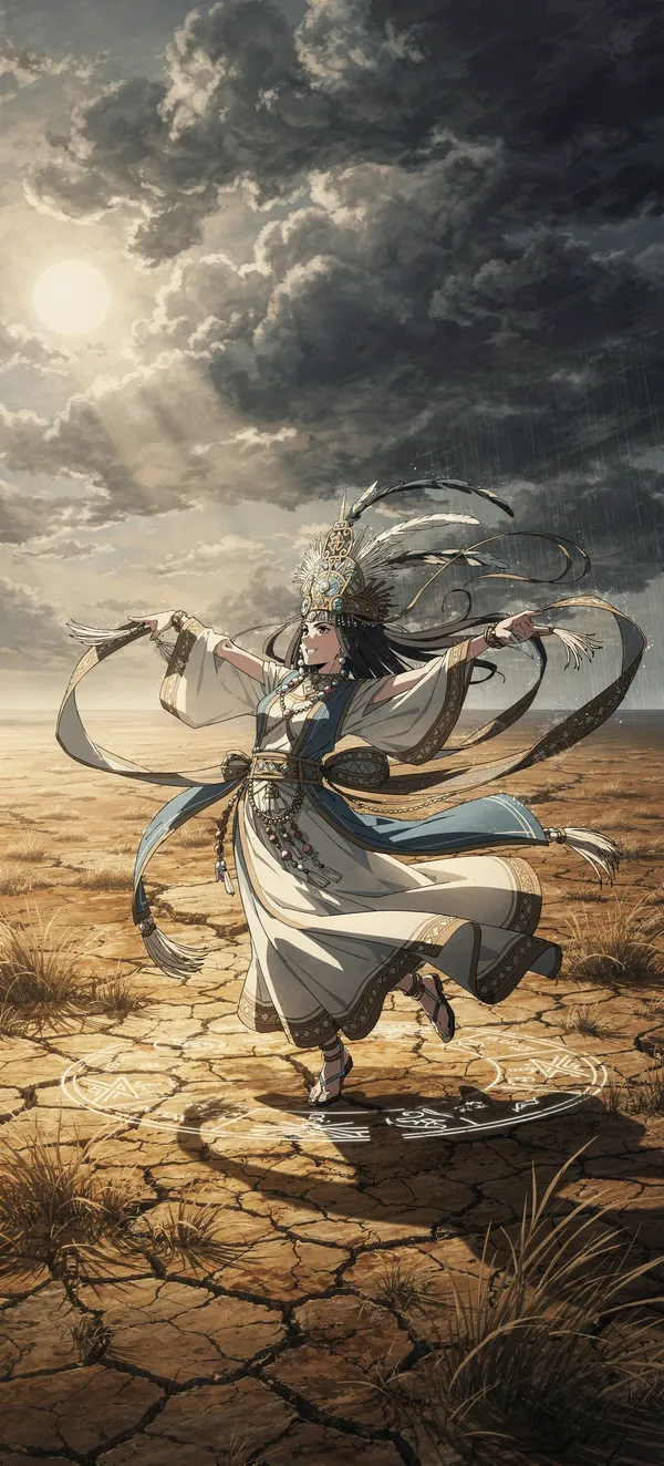Anime Priestess Rain Dance