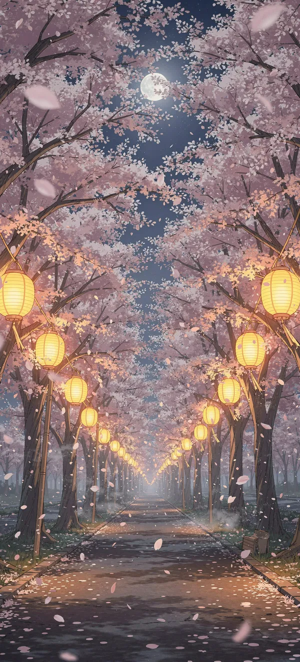 Sakura Night Lantern Path
