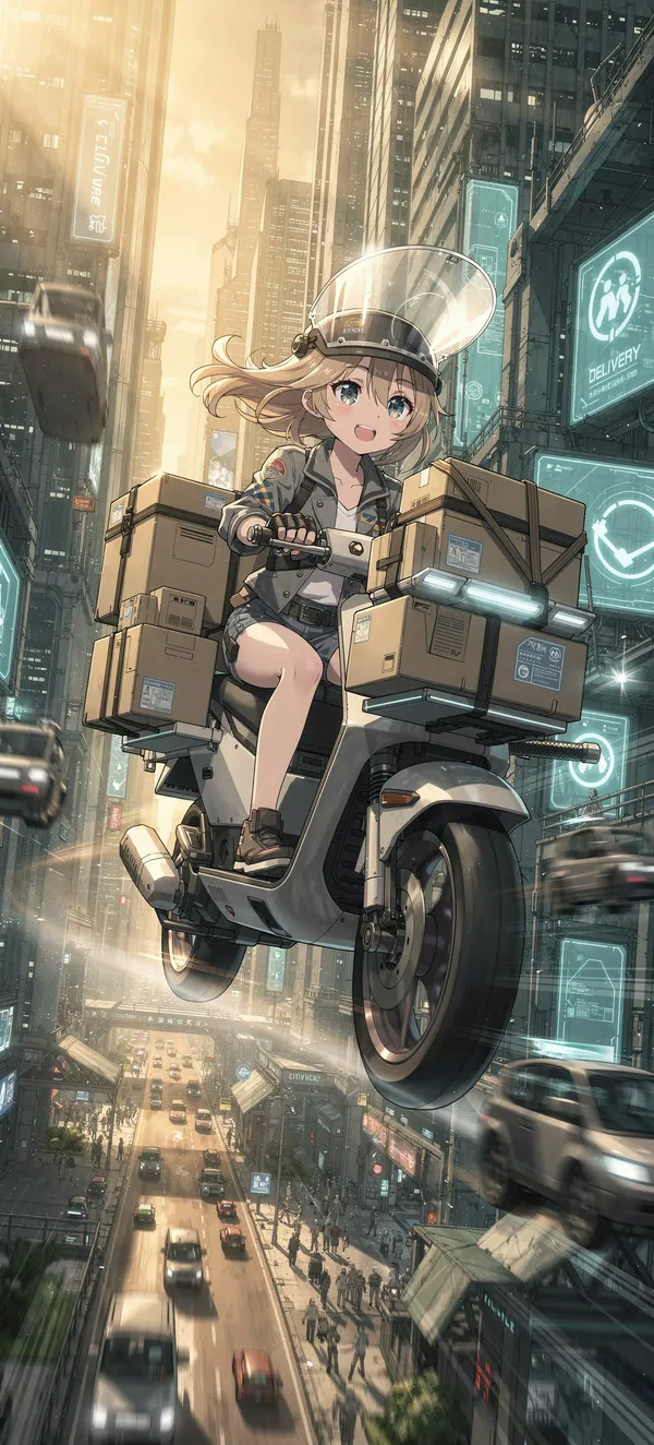 Futuristic Delivery Anime Wallpaper