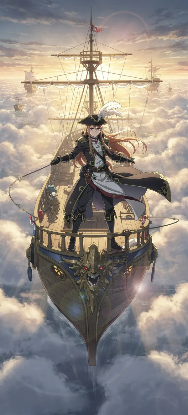 Anime Sky Pirate Adventure Wallpaper