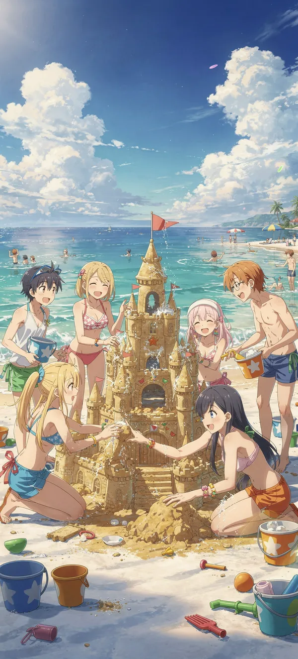 Anime Summer Beach Sandcastle
