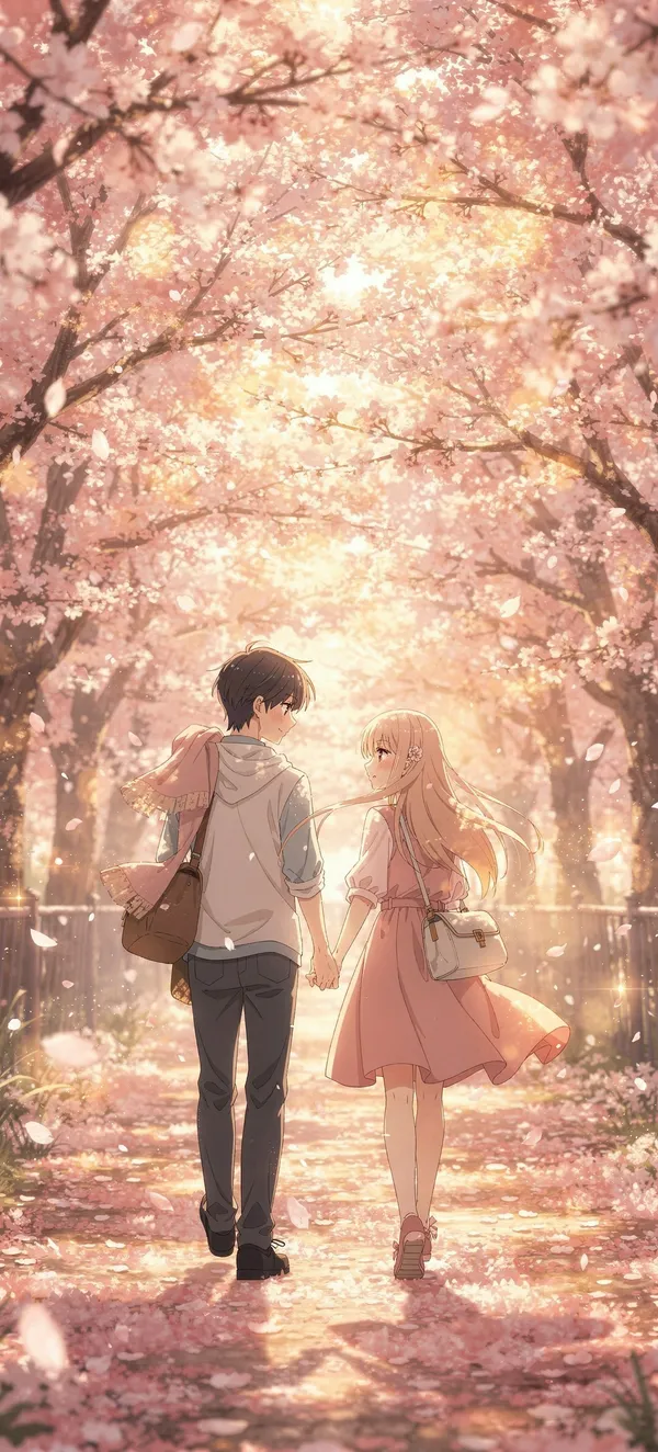 Cherry Blossom Anime Couple