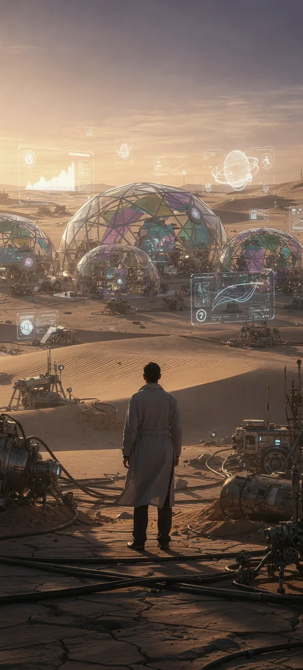 Desert Research Sci-Fi Anime Wallpaper