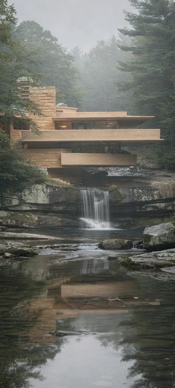 Fallingwater Foggy Morning