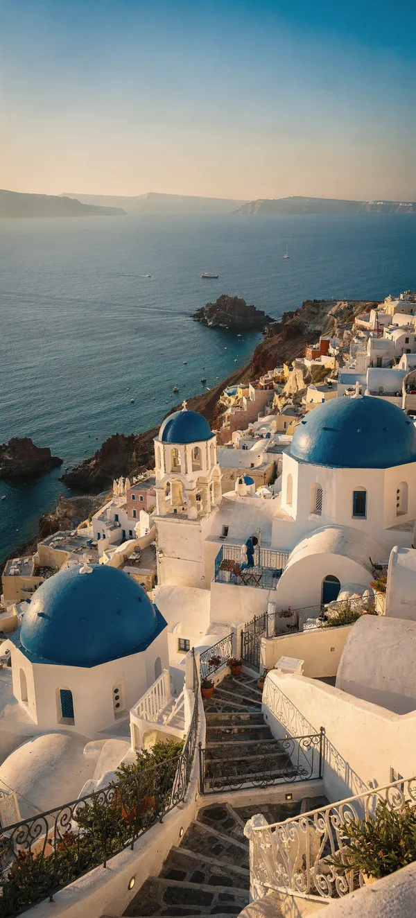 Santorini Blue Domes