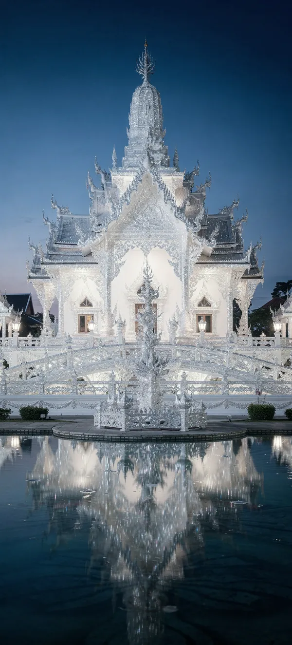 White Temple Blue Hour