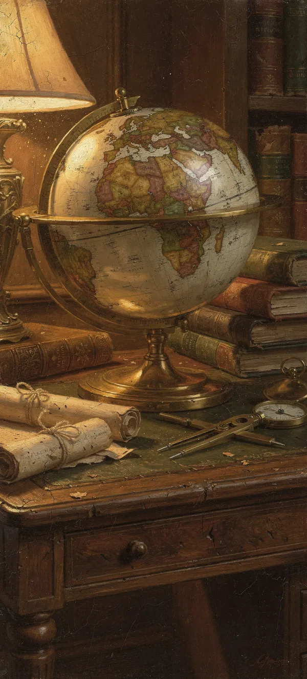 Antique Globe Explorer Study