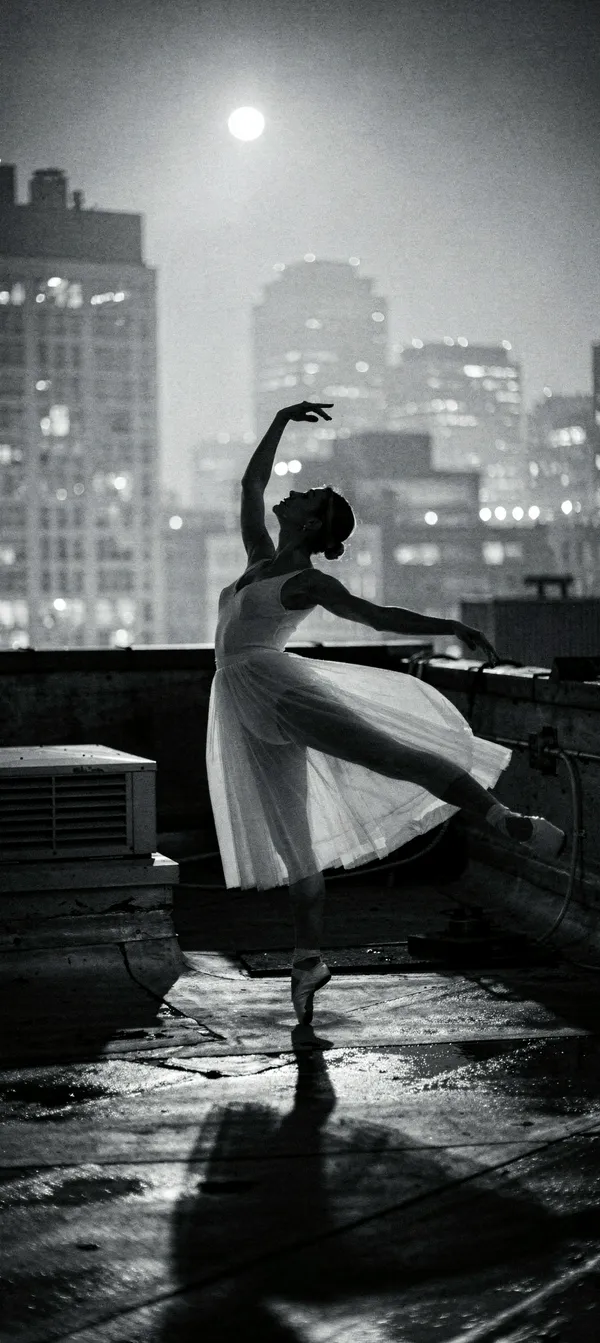 Ballerina Silhouette Urban Night