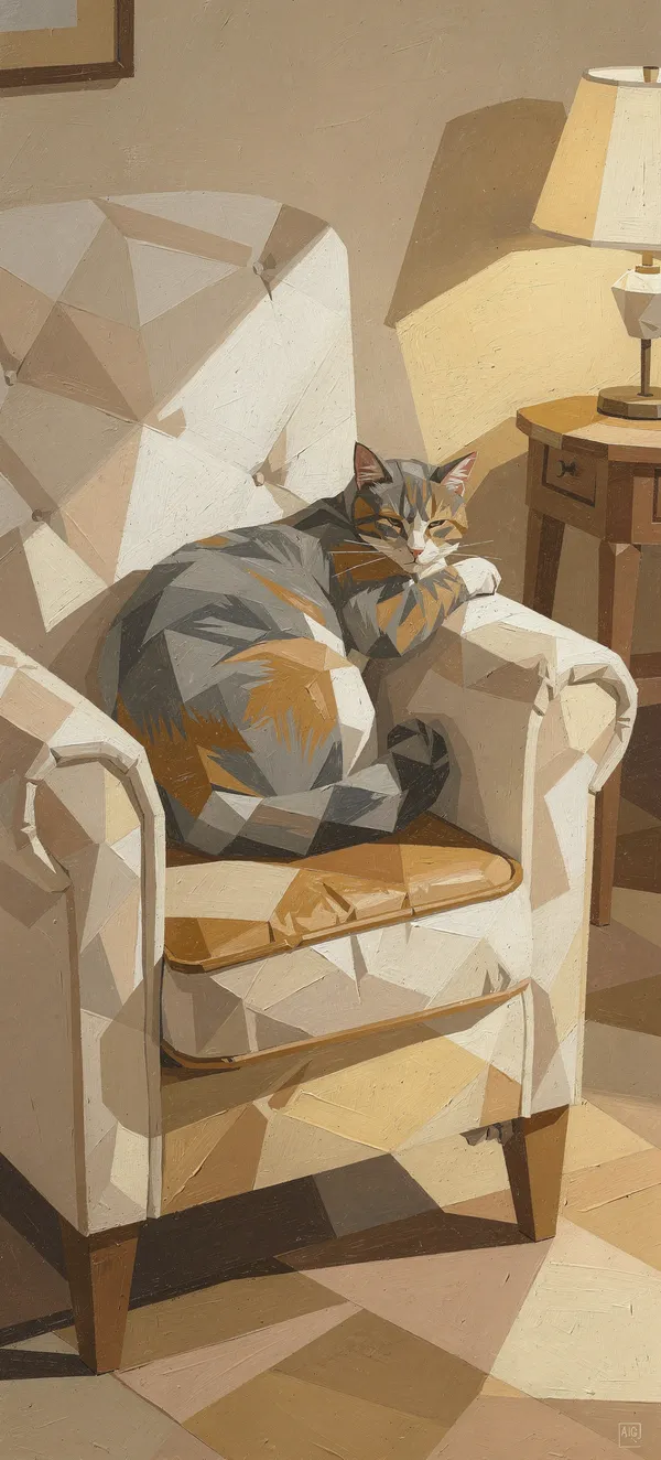Cubist Cat Nap