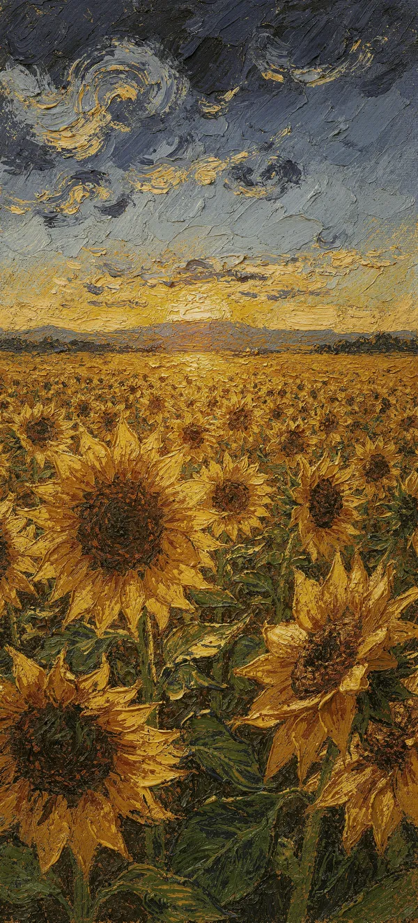 Golden Hour Sunflower Field