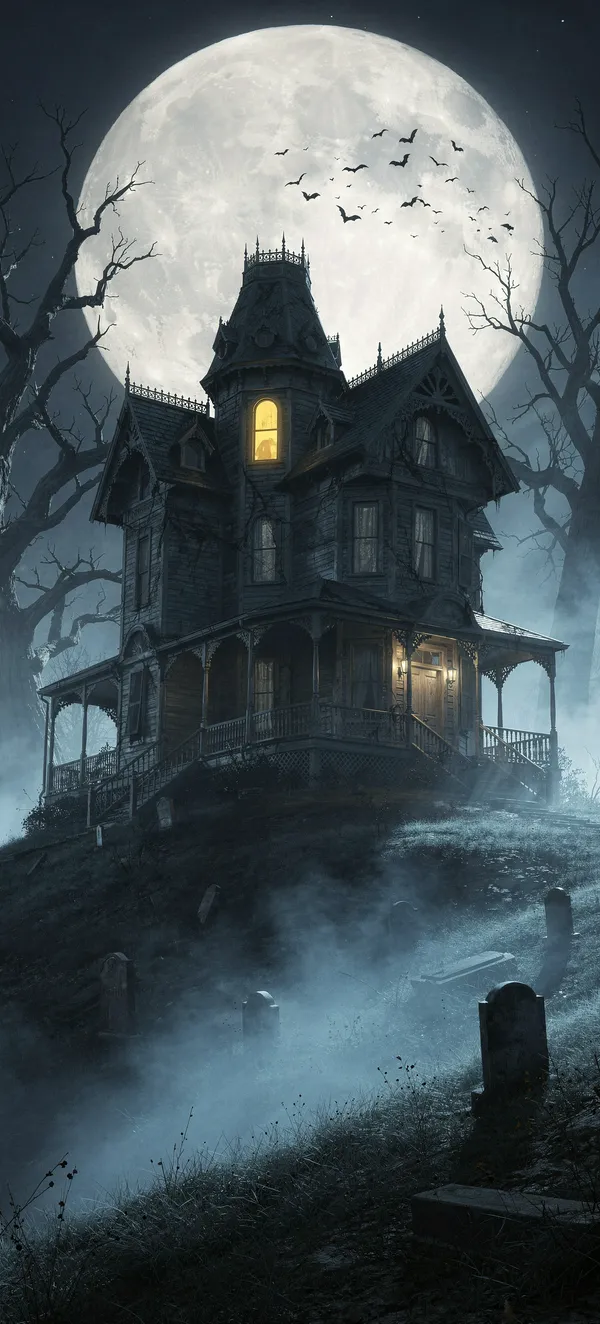 Halloween 2026 Haunted House under Full Moon