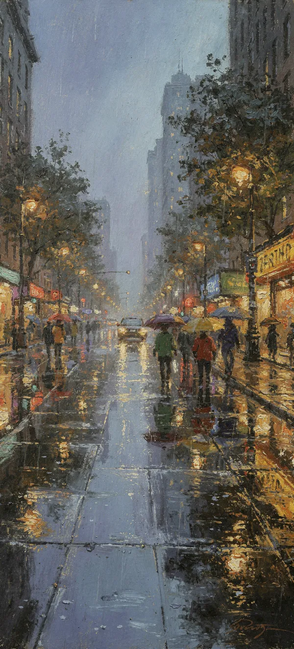 Impressionist Rain Boulevard