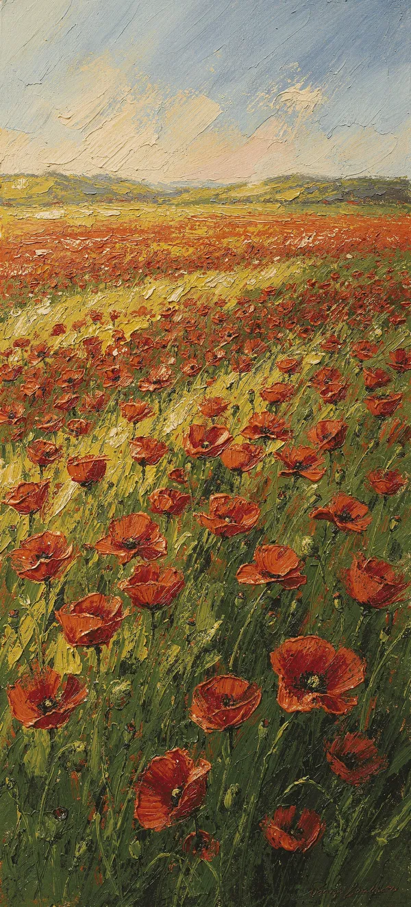 Red Poppies Oil Painting