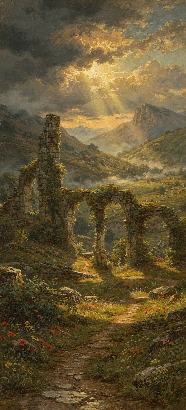 Romantic Landscape Ruins