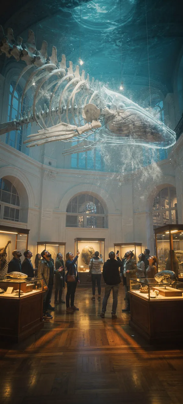 Surreal Whale Skeleton Museum