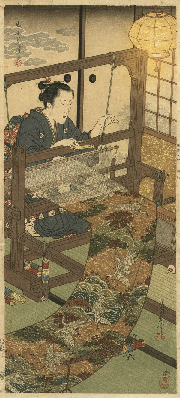 Ukiyo-e Silk Weaver