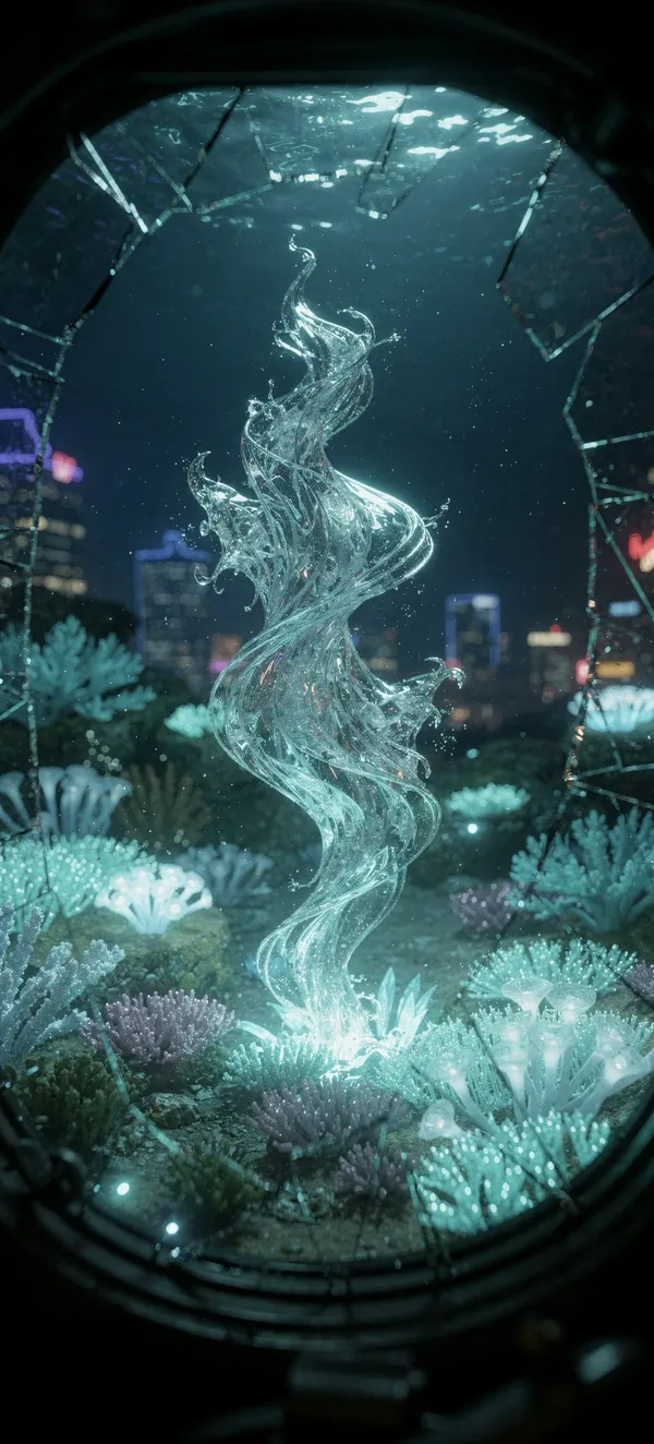 Bioluminescent Glass Art Underwater