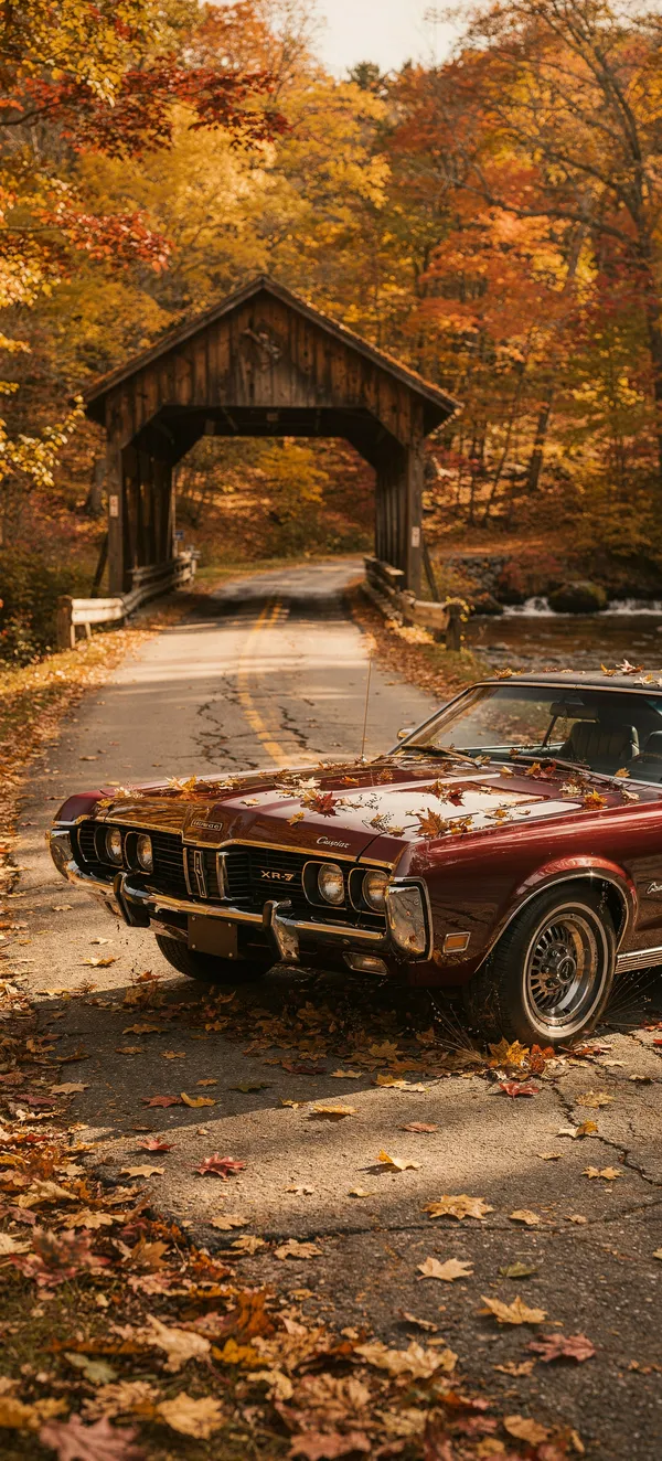 1968 Mercury Cougar XR-7 Autumn Scene