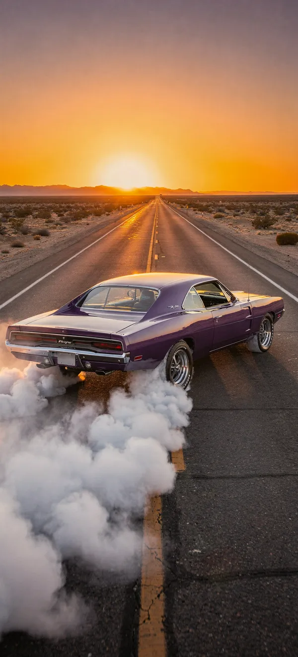 Dodge Charger R/T 1970 Burnout Desert