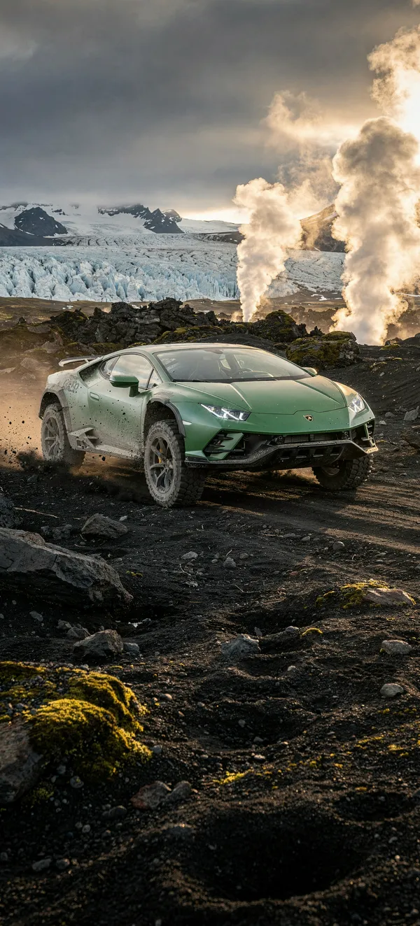 Lamborghini Huracan Sterrato Verde Gea Iceland