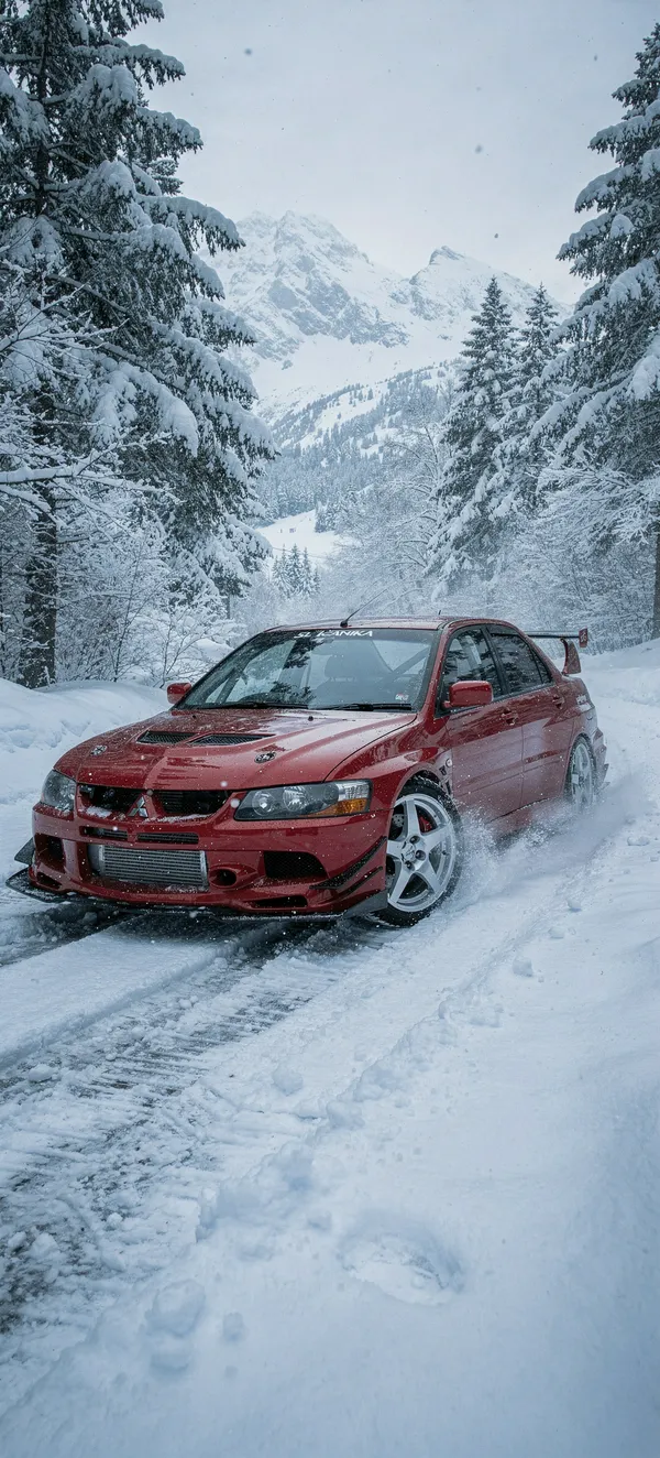 Mitsubishi Lancer Evolution IX Rally Red Winter