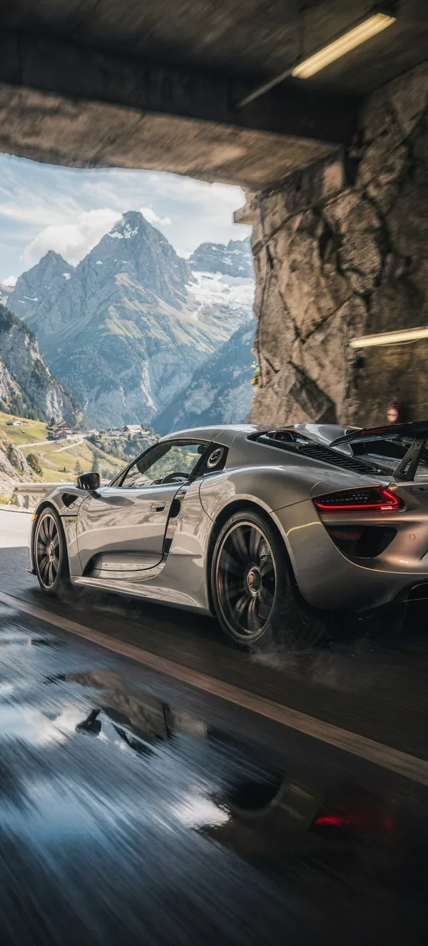 Porsche 918 Spyder Mountain Tunnel