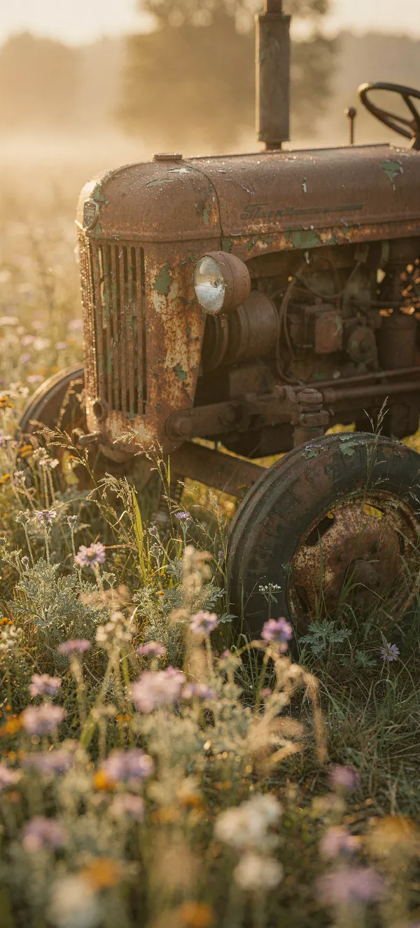 Vintage Tractor Wildflower Meadow