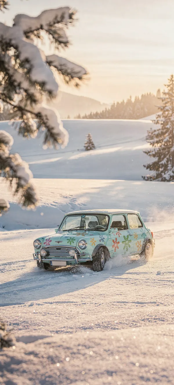 Mini Cooper Snowflake Charm