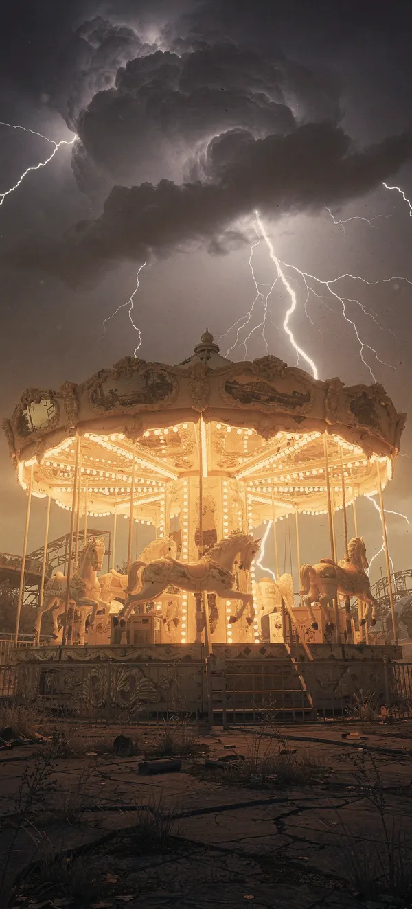 Abandoned Carousel Storm