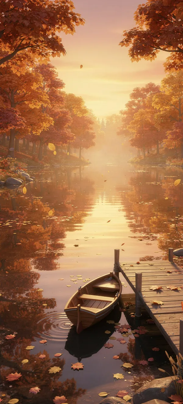 Autumn Lakeside Sunset